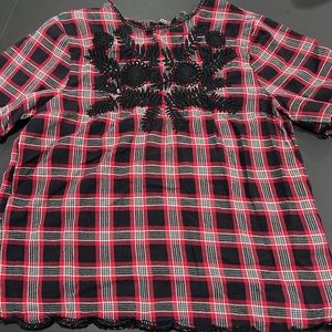 Zara Women Plaid Top